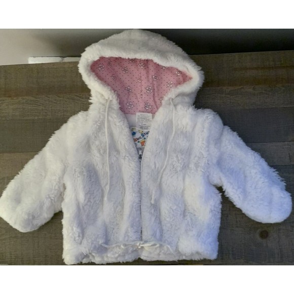 Weestuff Wee Stuff Toddler Girl Hooded White Zip Jacket SZ 2T Made USA VINTAGE - Picture 2 of 15